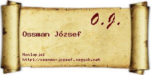 Ossman József névjegykártya